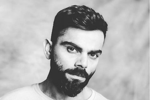 Virat Kohli black and white image