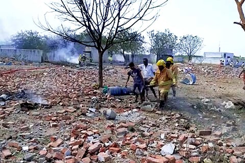 Burnt tree at firecracker factory in Virudhnagar 
