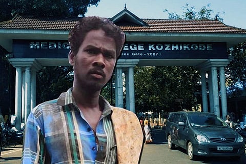 Viswanathan against the backdrop of Kozhikode Medical College