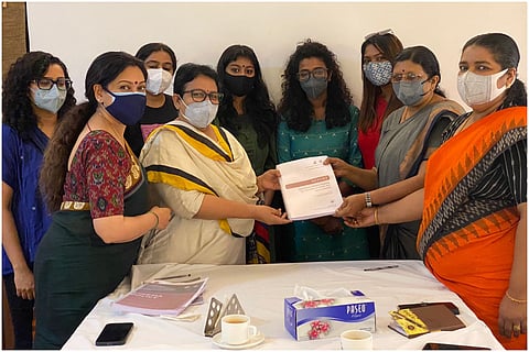 Kerala Women in Cinema Collective Members meeting Women's Panel Head 