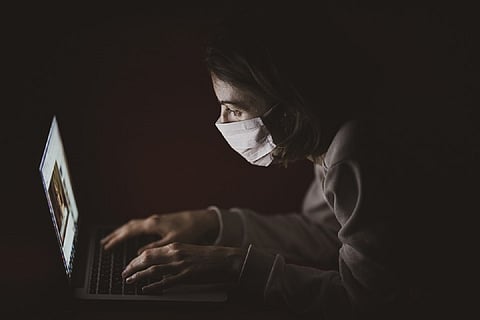 Woman wearing mask
