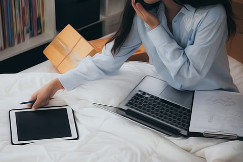 Woman working from home 