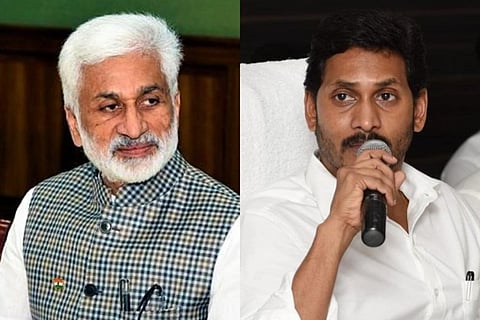 YSRCP MP Vijayasai Reddy and YSRCP chief and Andhra Pradesh Chief Minister Jagan Mohan Reddy