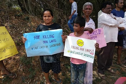 ‘We are losing our livelihood’: B’luru locals protest against Yamare Lake encroachment