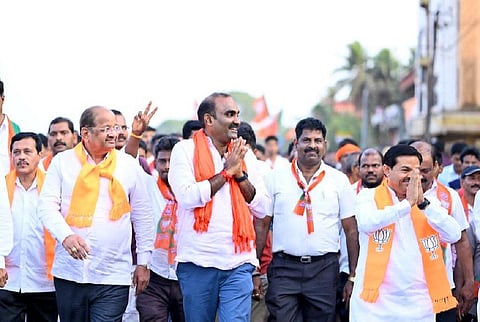 Yashpal Suvarna campaigning in Udupi
