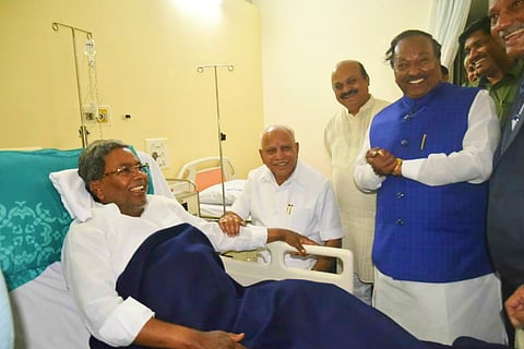 Karnataka CM Yediyurappa visits Siddaramaiah in hospital, wishes him speedy recovery