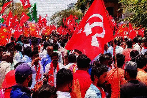 Communist party flags