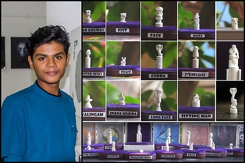 Meet Abhiram Suresh, Kerala teenager who makes chalk sculptures