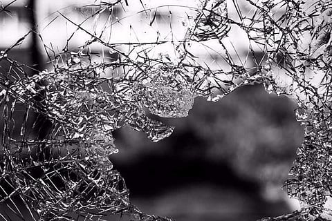 Broken windshield