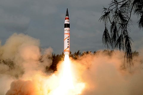 India successfully test fires nuclear-capable Agni-V ballistic missile 