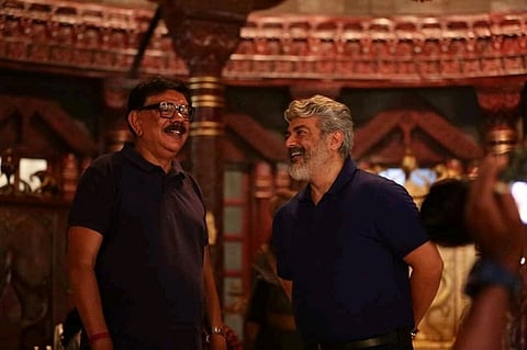 Ajith visits sets of Mohanlal starrer ‘Marakkar’