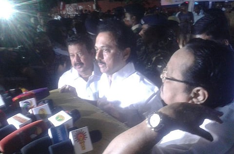 Stalin sets aside political rivalry, visits Apollo Hospital to enquire about Jaya's health