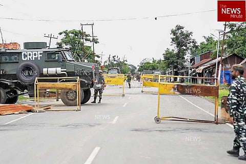 Border between Kuki and Meitei areas in Kangwai
