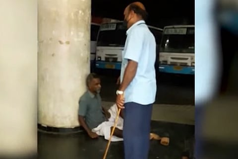 Bus driver hitting man