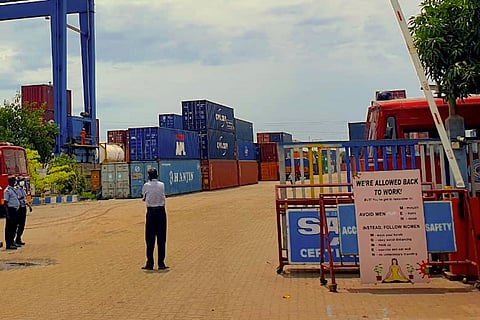 Godown at Chennai Port where Ammonium Nitrate was stored in multiple containers for 5 years. 