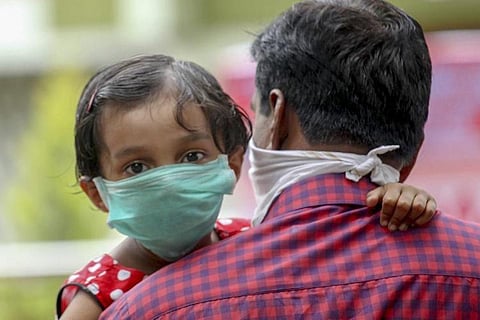 Kid wearing mask