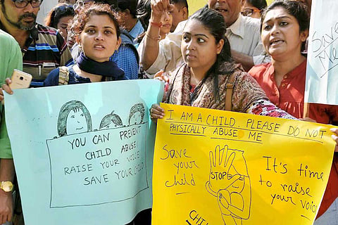 Protest against child abuse, file photo for representation purposes. 