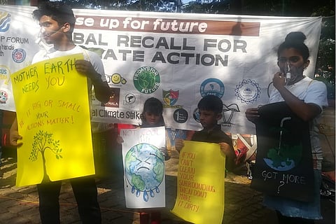 Kerala joins global climate strike with school kids raising posters, questions