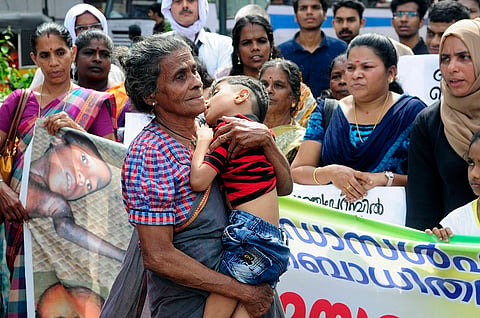 Endosulfan victims protest outside Kerala Secretariat, urge govt to hear their pleas