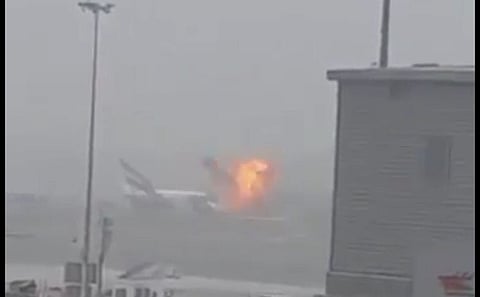Eyewitness videos show just how close a shave it was for Emirates passengers