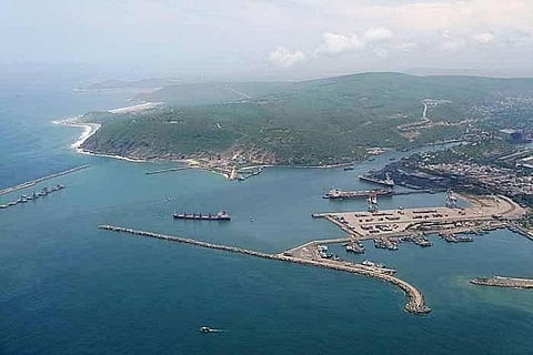 Aerial view of the port