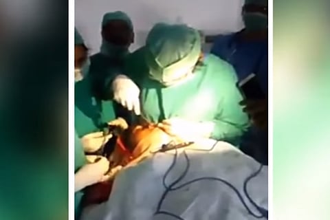 Guntur GGH doctors perform surgery with cell phone flash light, probe ordered 