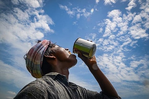 Man drinking water