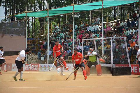 Action packed match at the 23rd Kodava Hockey Festival
