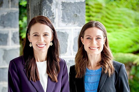 New Zealand PM Jacinda Ardern and Finland PM Sanna Marin