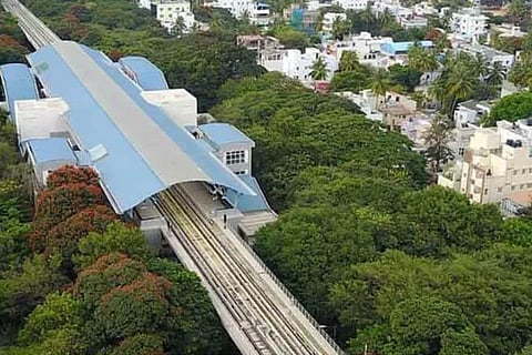 Drone shot of Jayanagar metro. Pic: Siddharth Sriram