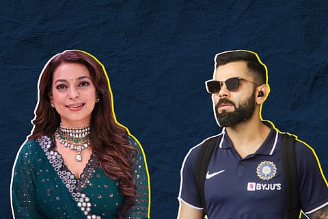 Juhi Chawla and Virat Kohli