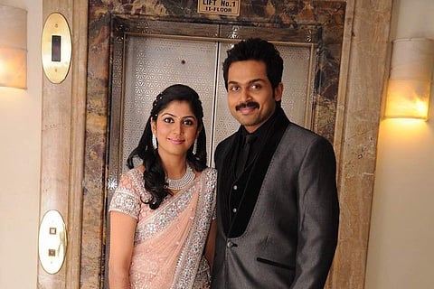 Karthi and wife Ranjani 