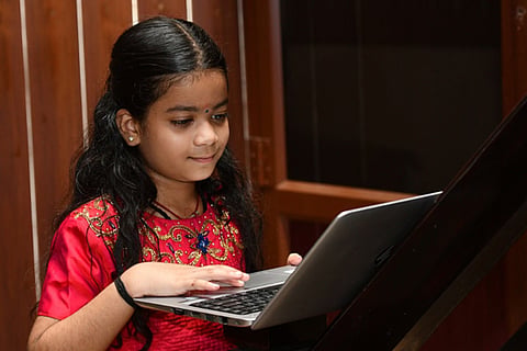 Girl with laptop