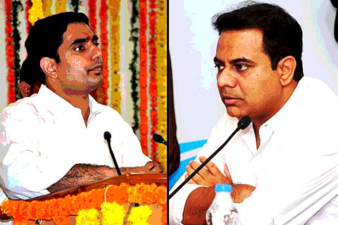 KTR predicts certain defeat for Naidu and YSRCP victory in AP, Nara Lokesh hits back