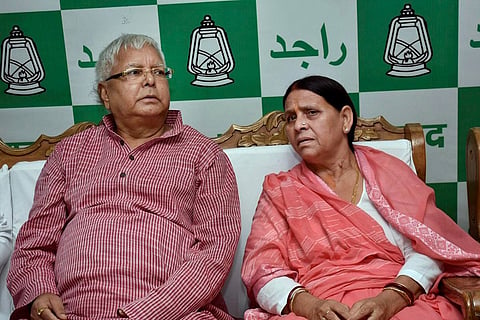 RJD Chief Lalu Prasad Yadav with senior leader and wife Rabri Devi