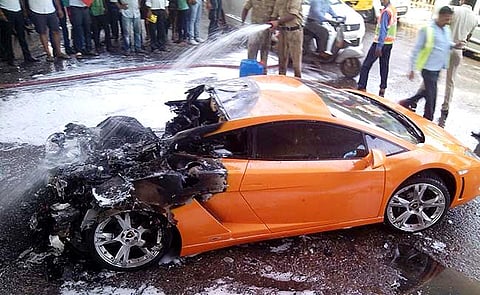What was left of the Lamborghini Gallardo?