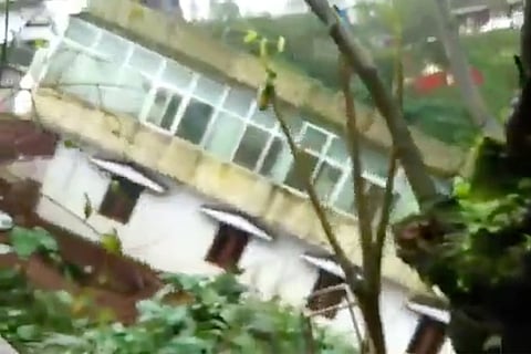 Watch: Two-storey building sliding down hill in Kodagu shows how bad rains are