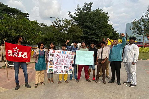 All India Lawyers' Association for Justice held a protest in Bengaluru