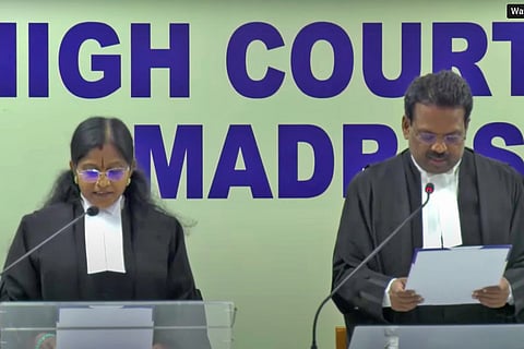Victoria Gowri being sworn in