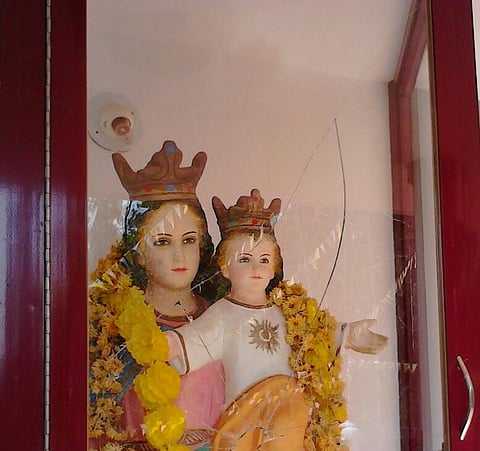 Christian prayer hall vandalised in Mangaluru, stones thrown at grotto