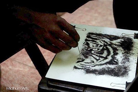 This Kerala artist actually uses human hair to create beautiful pieces of art