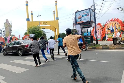 MRPS activists stage a protest at Hitex