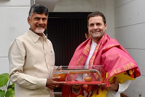 “Save the nation, save democracy,”  Naidu joins hands with Rahul  to take on BJP 