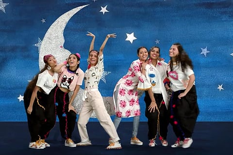 Oxfam and Agent of Ishq's song #SorryThankYouTataByeBye featuring a group of women dancing to the track