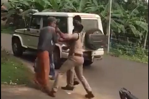 Police beat elderly man