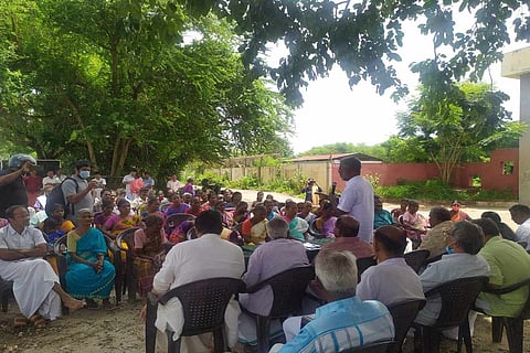 People of Plachimada in Kerala gather for a protest 