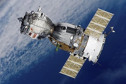 An image of a satellite in outer space