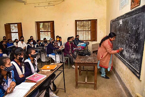 School students in a classroom 