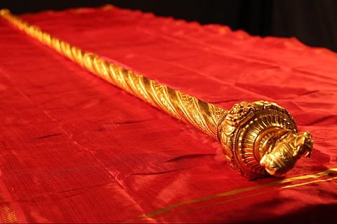 The sengol or sceptre that will installed in Parliament