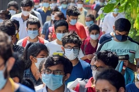 People wearing masks